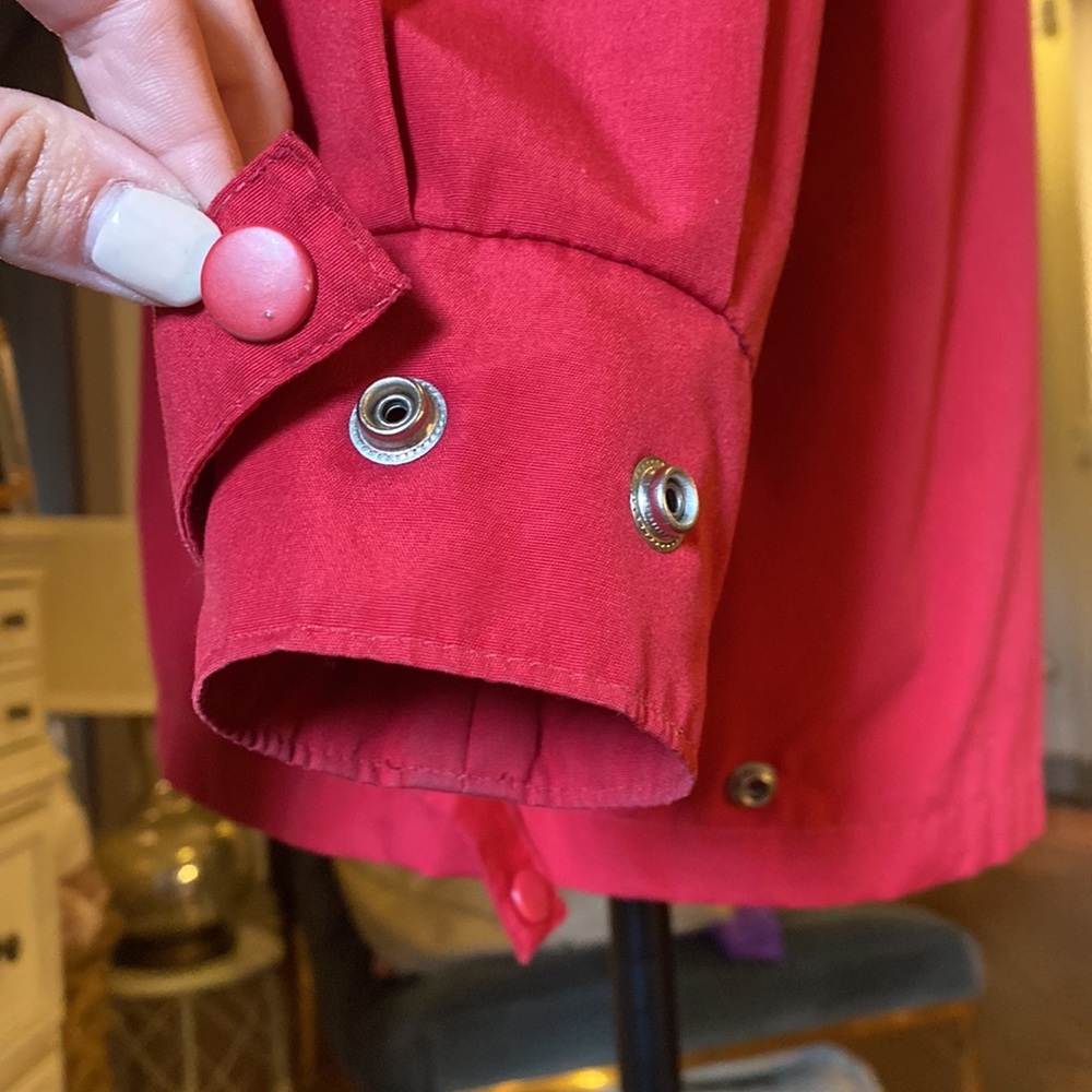 London Towne red jacket coat removable hood & removable quilted insert Small - Picture 17 of 17